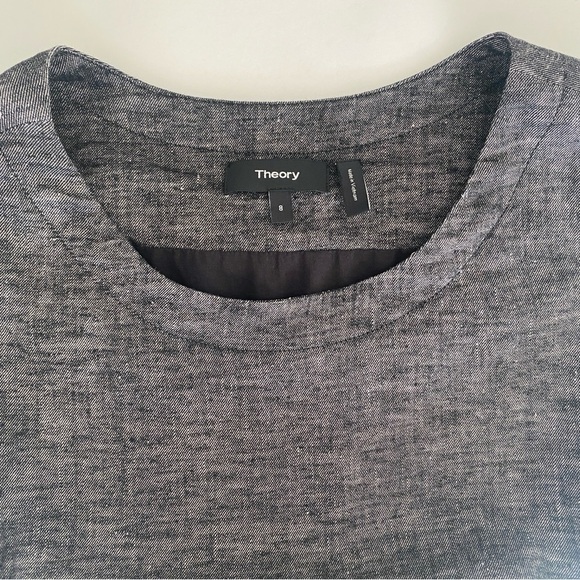 Theory Didianne Linen Blend Shift Mini Dress Women’s Size 8 - Picture 4 of 11